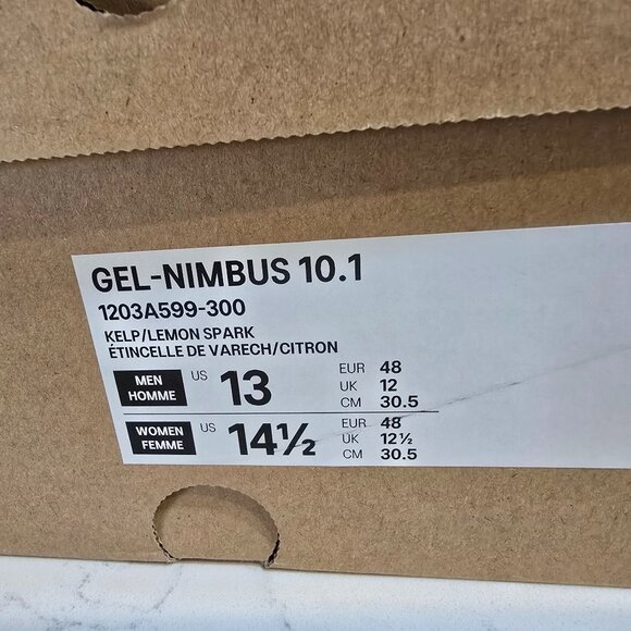 SICS GEL-NIMBUS 10.1 1203A599 300 Kelp Lemon Spark Sports Style Shoes MENS 13 - Picture 9 of 15